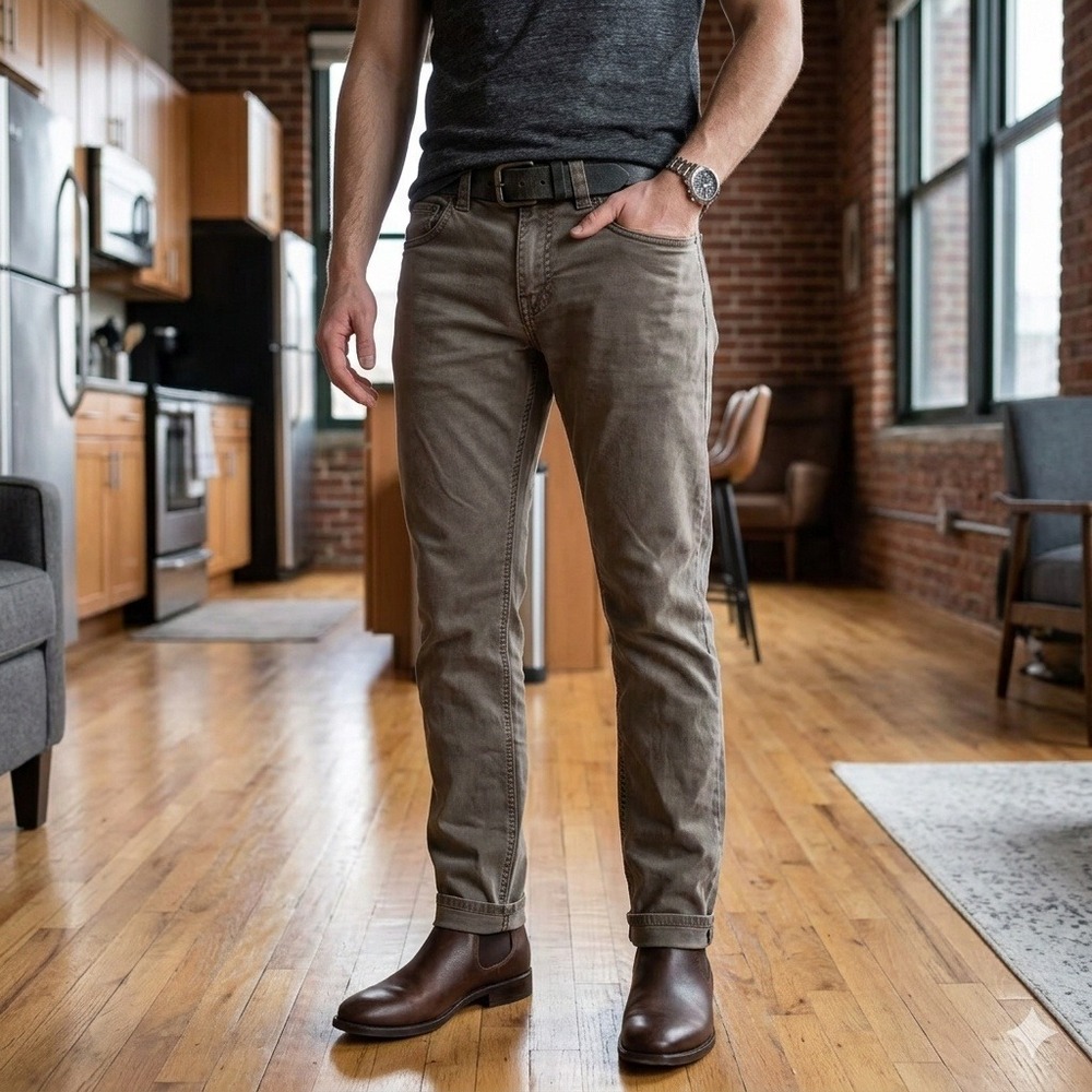 Prana Bridger Jean Earthy Mens 32x32 Brown Slim Fit Organic Cotton Stretch